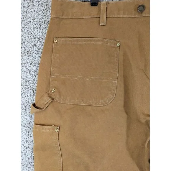Carhartt Double Knee‎ Pants 42x32 Brown Duck Canvas Carpenter Dungaree Jeans B01